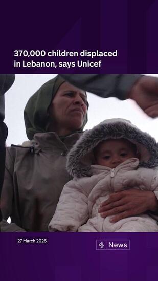 Guerre au Liban. Plus de 370 000 enfants déplacés de leur domicile, 120 enfants tués #v @Channel4News